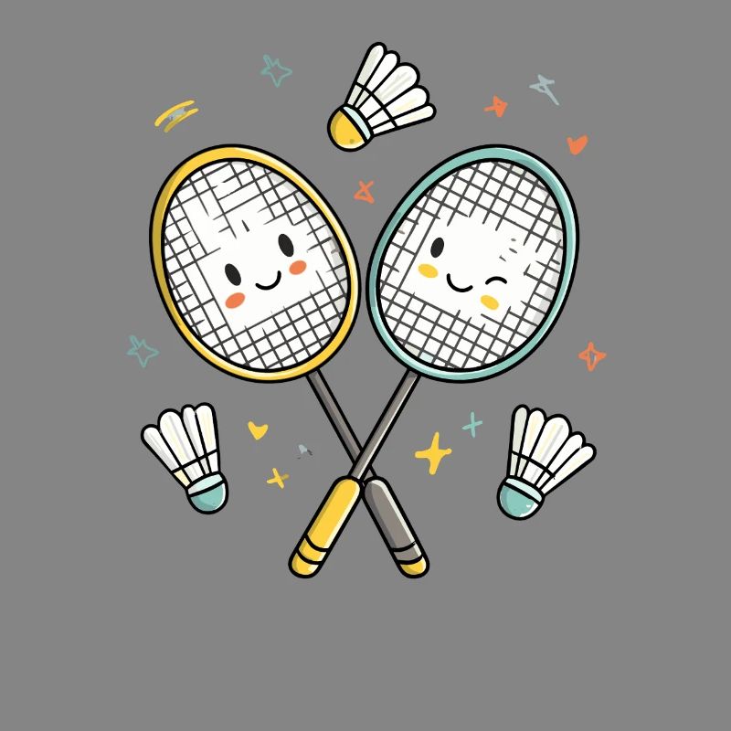 Lachende Badmintonfreunde