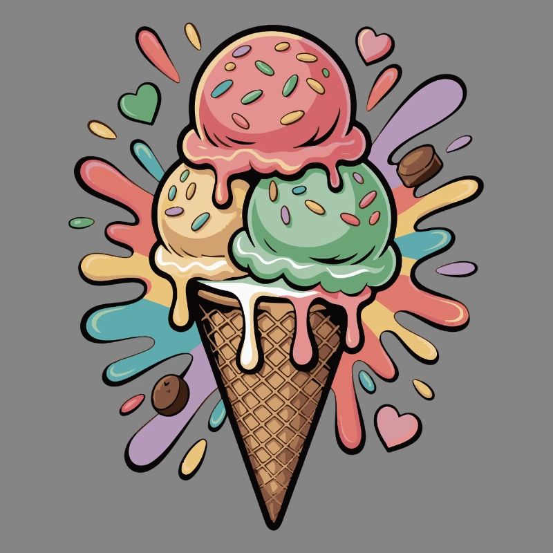 Bunte Eiscreme Explosion