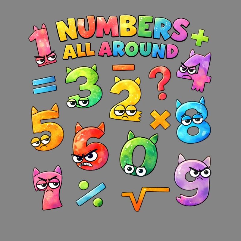 Rainbow Math Faces & Numbers