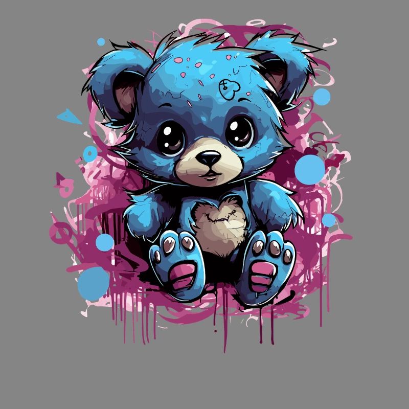 Blauer Kuschelbär Graffiti Pop