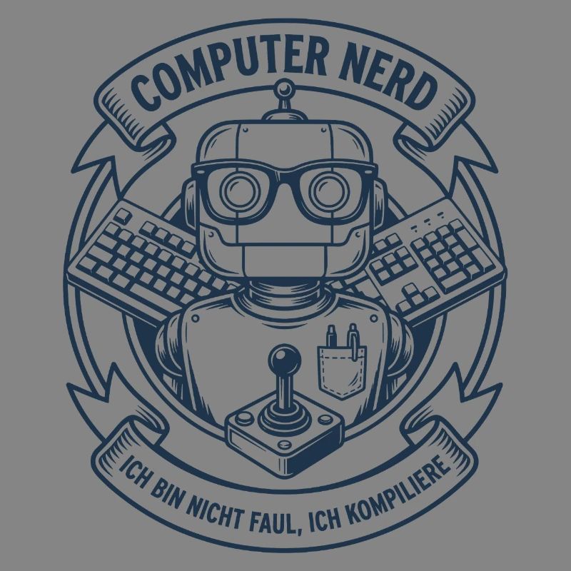 Computer Nerd Roboter Logo
