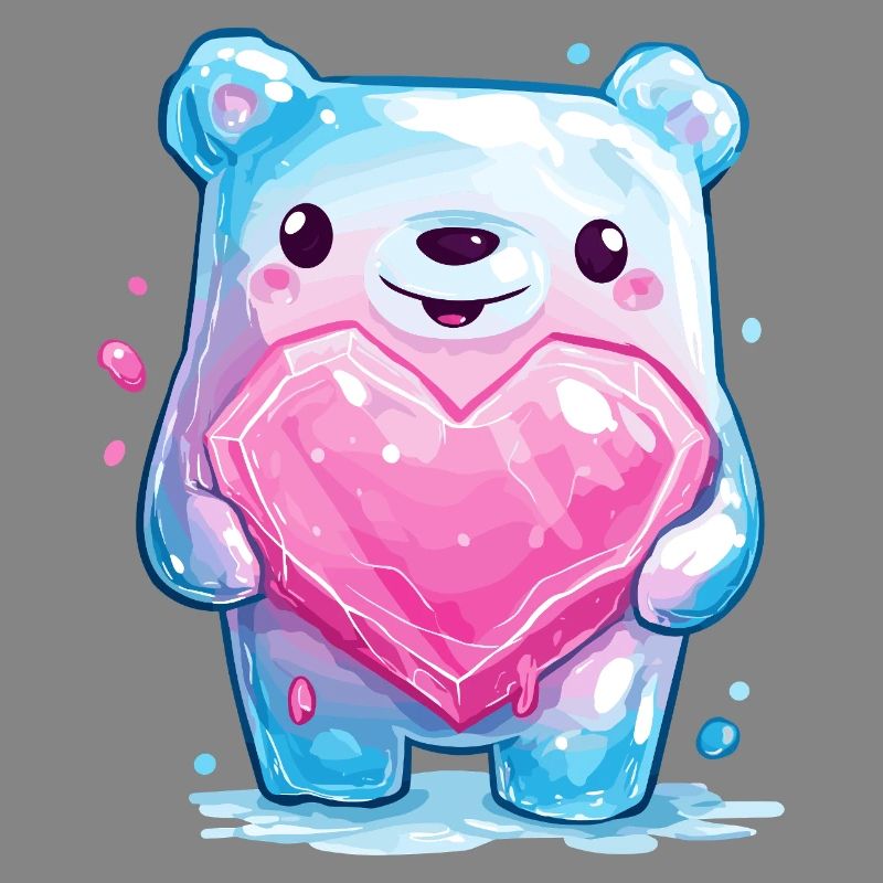 Cuddly bear with heart crystal