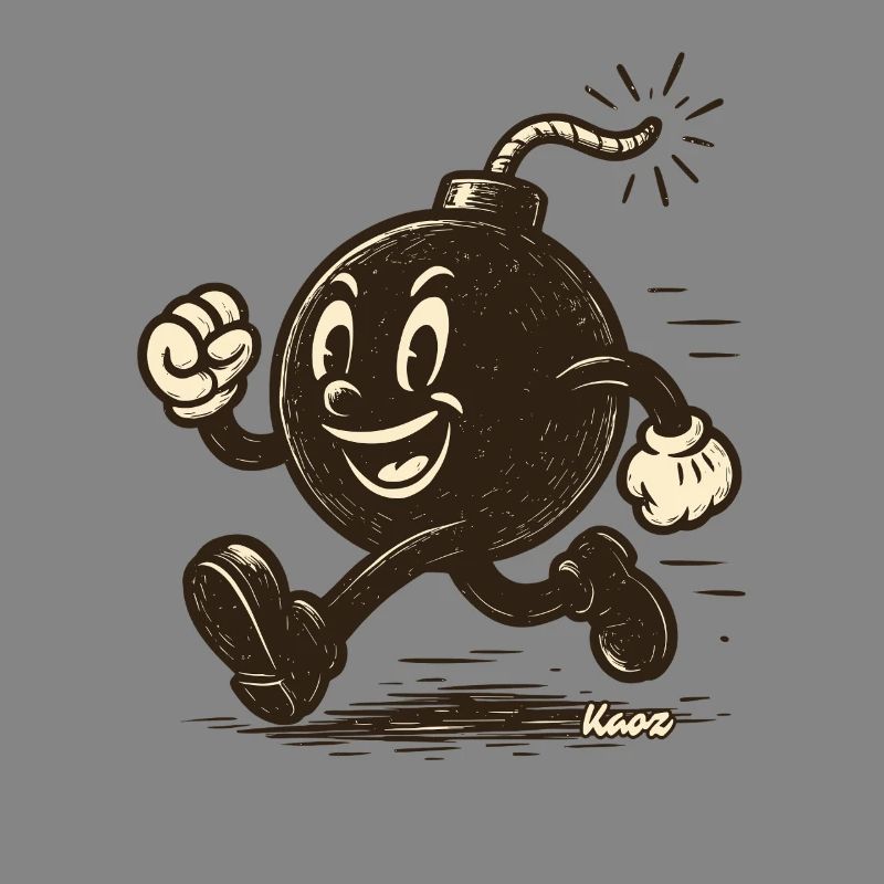 Running cartoon bombshell