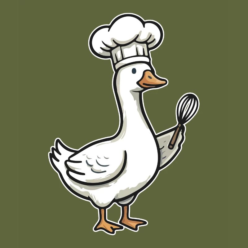 Kitchen Duck Chef Caricature