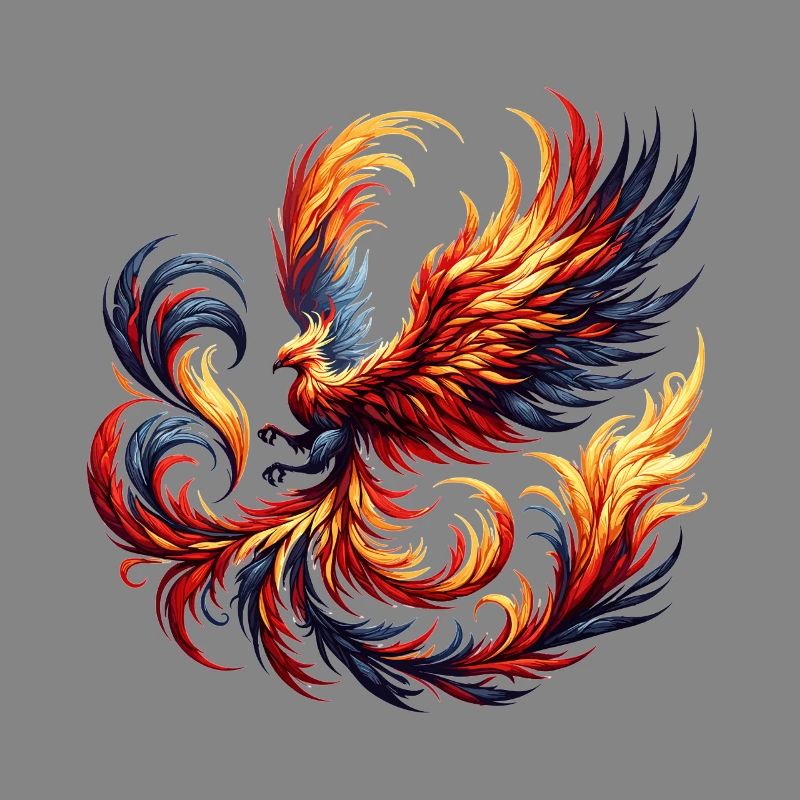 Fire Phoenix in the Flame Vortex