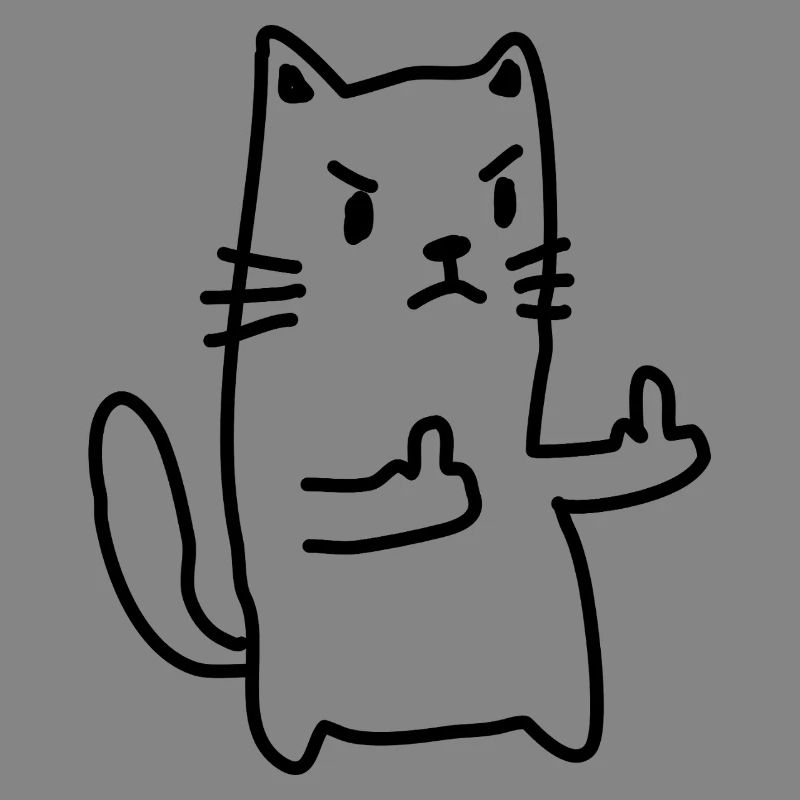 Cat Middle Finger