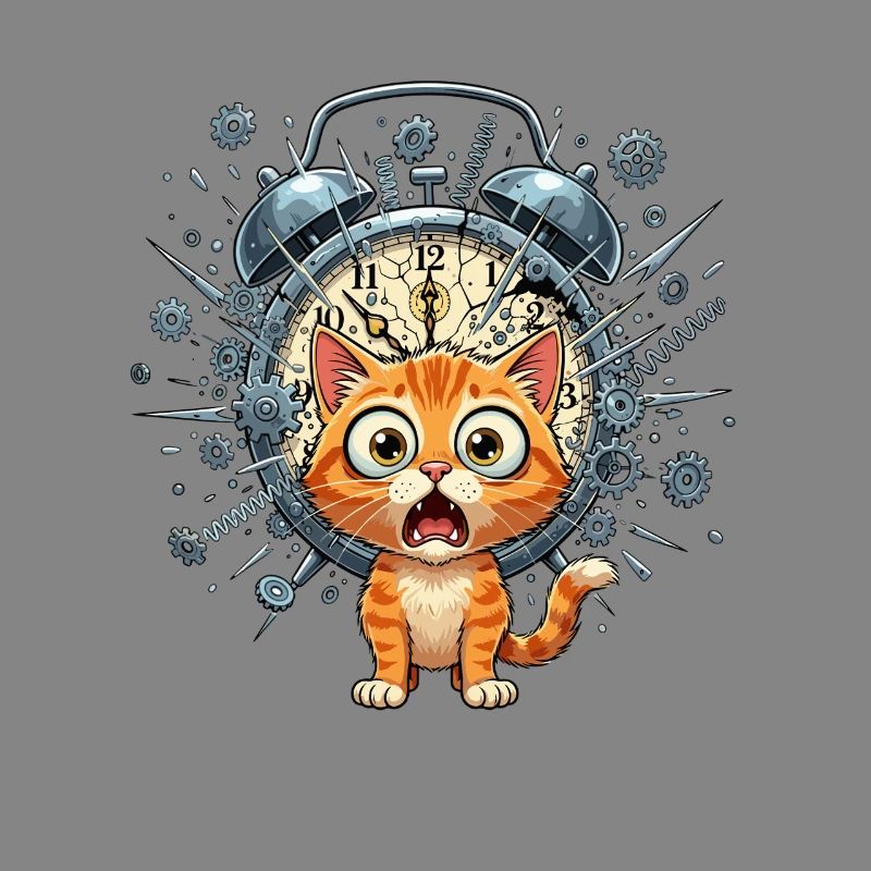 Chat steampunk devant Clockwork