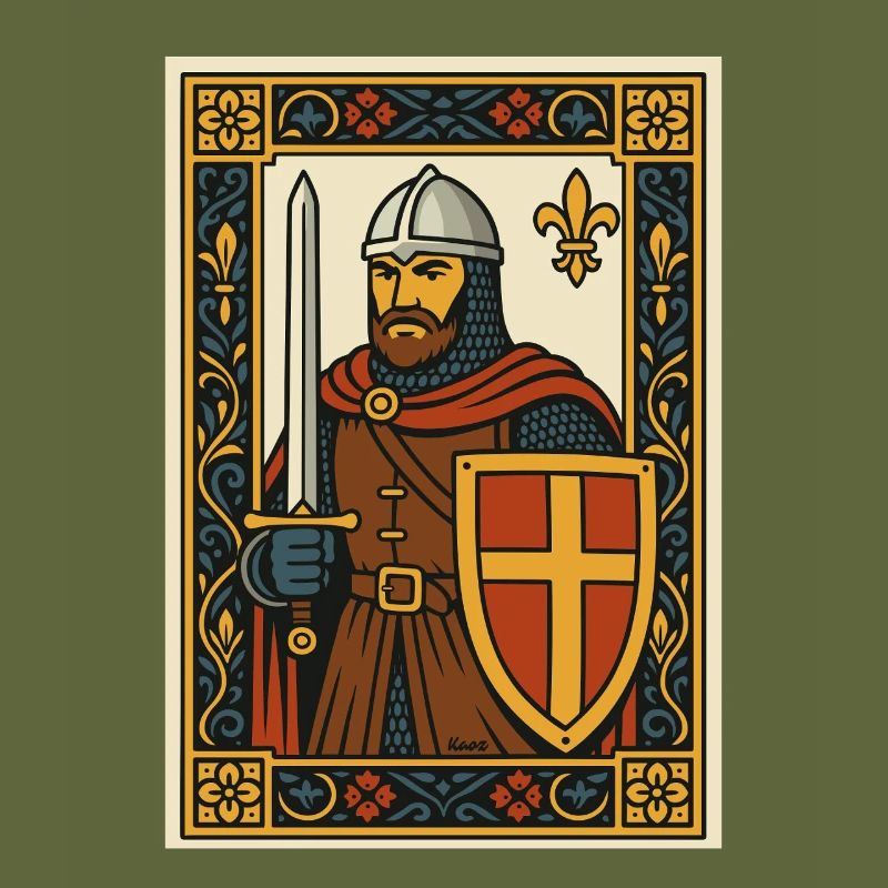 Medieval Knight Tile Emblem