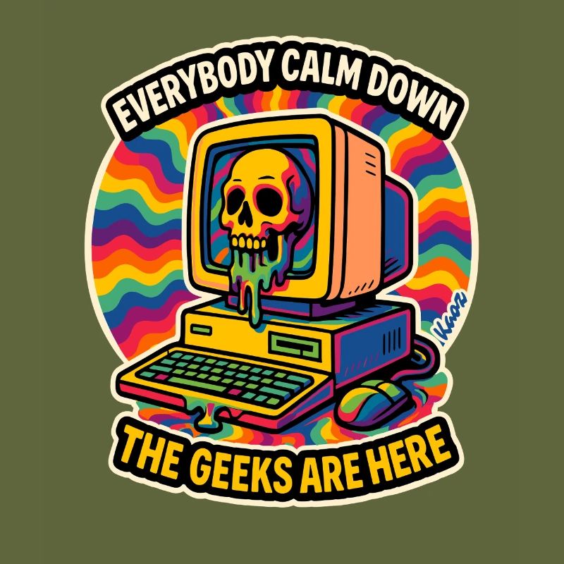 Geeks sind hier Retro Skull Computer