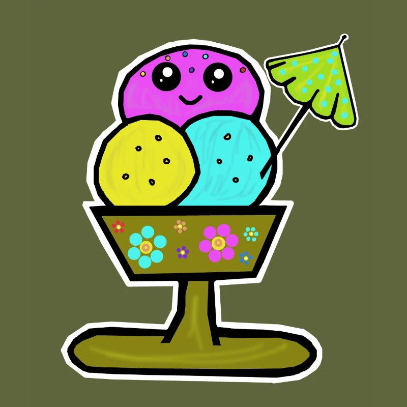 Bunter Eisbecher Eiscreme Eiskreme Eis