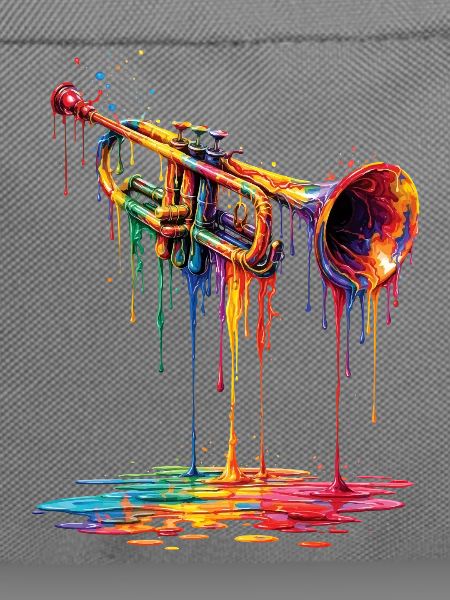 Trumpet with dripping paint