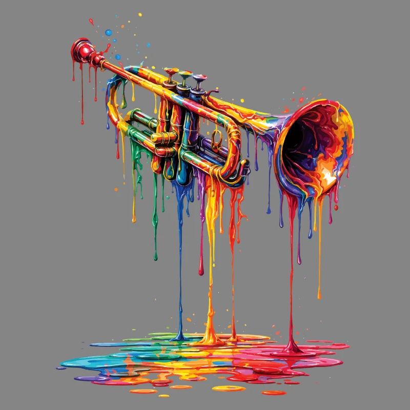 Trumpet mit tropfender Farbe
