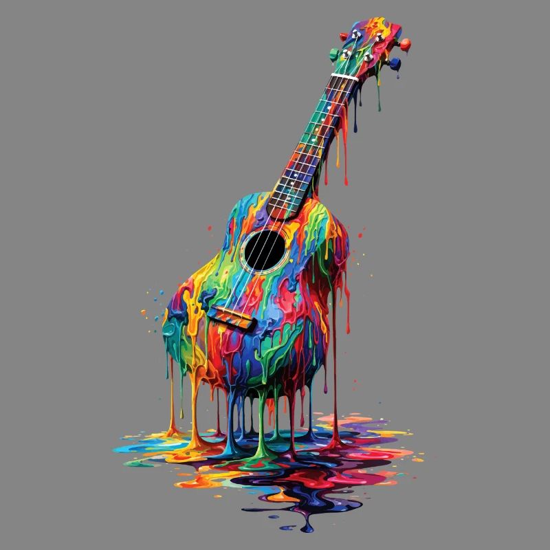Ukulele mit tropfender Farbe