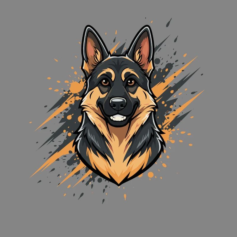 German Shepherd Head Spray Art