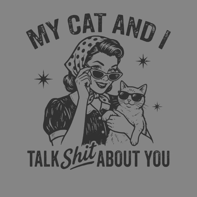 Katzengespräch im Retrostil Lästern Geschenk