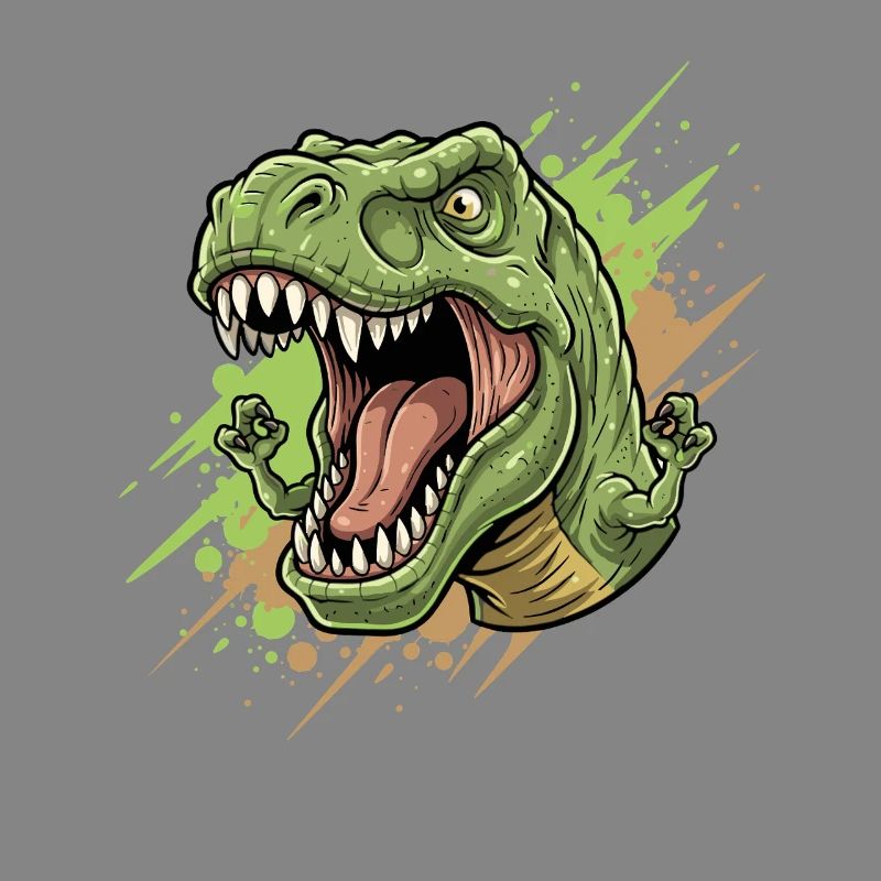 Wütender T Rex mit Farbschwall
