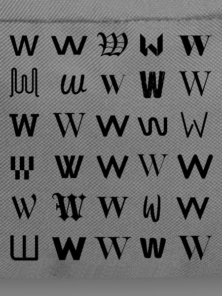 Typografie W-Monogramm-Buchstabenmosaikdesign