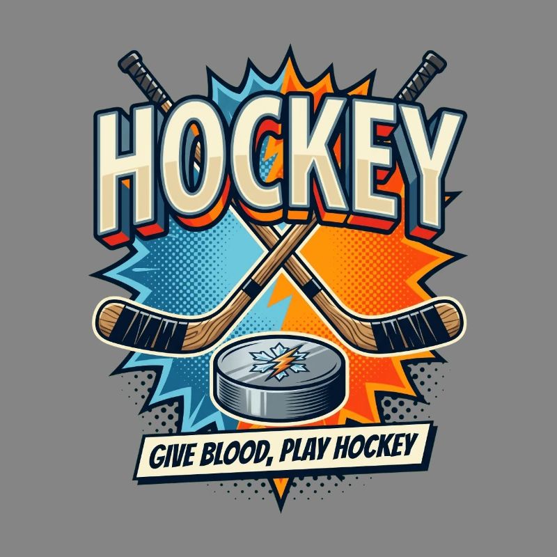 Retro Eishockey Schläger Puck Comic