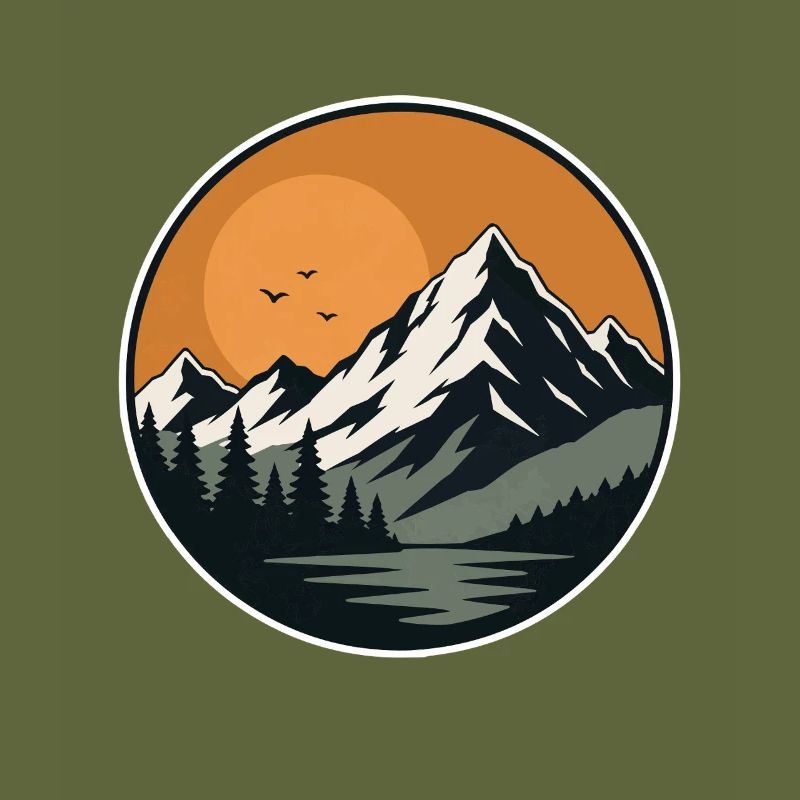 Mountain landscape at sunset