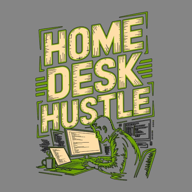 Remote Developer Home Desk Hustle Remote Coder