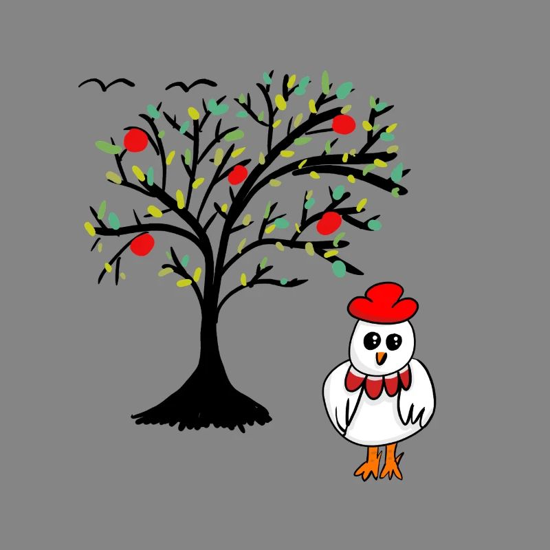 Apple Tree Chicken Hen Chickens Tree