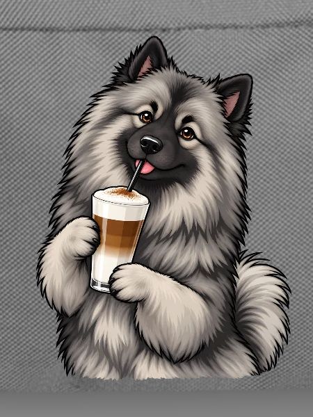 Wolfsspitz mit Latte Macchiato