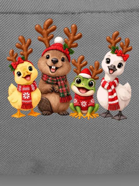 Süße Weihnachtsfreunde mit Rentiergeweih