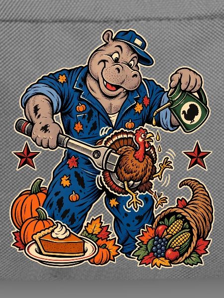 Thanksgiving Nilpferd-Mechaniker mit