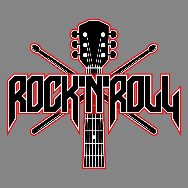 Rock 'N' Roll Guitar and Drumsticks