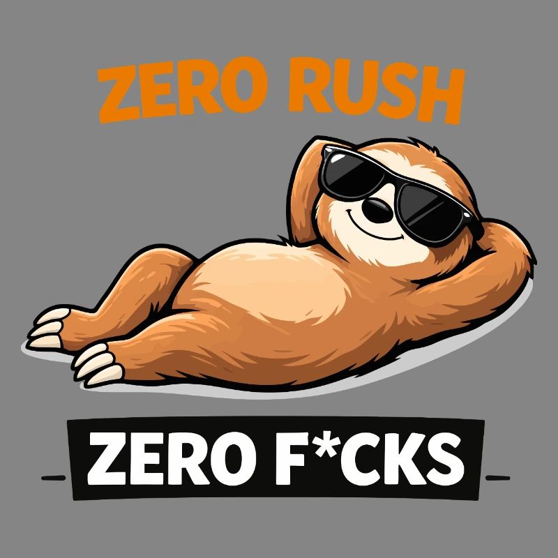 Zero Rush Sloth Chill Slogan