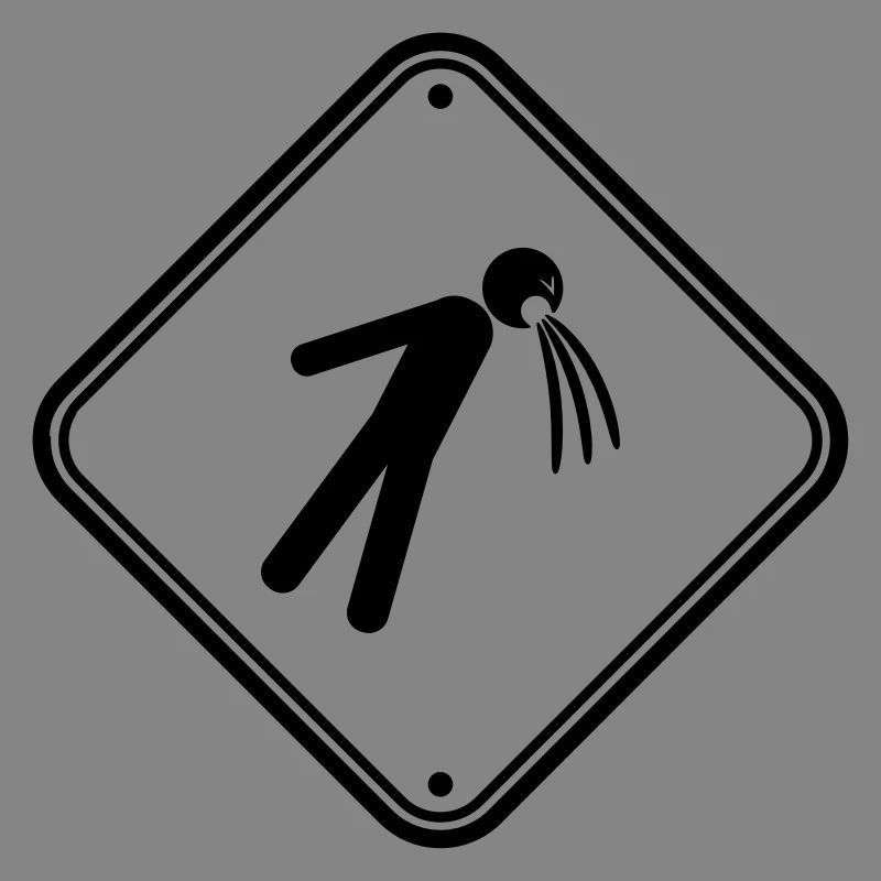 shield caution note vomit vomit