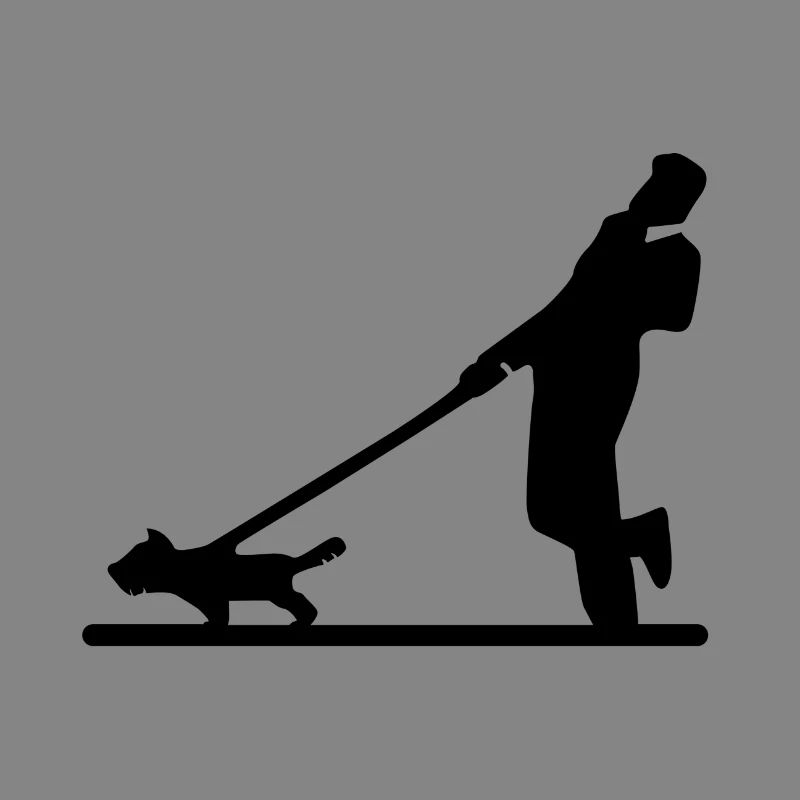 Dog pulls on a leash