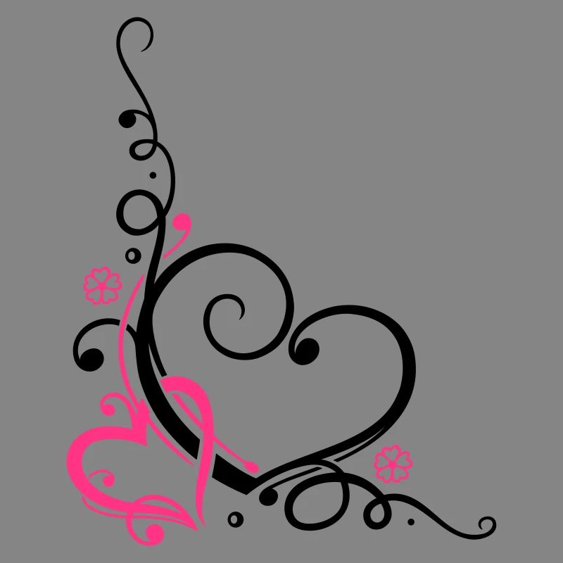 Two hearts with ornament
