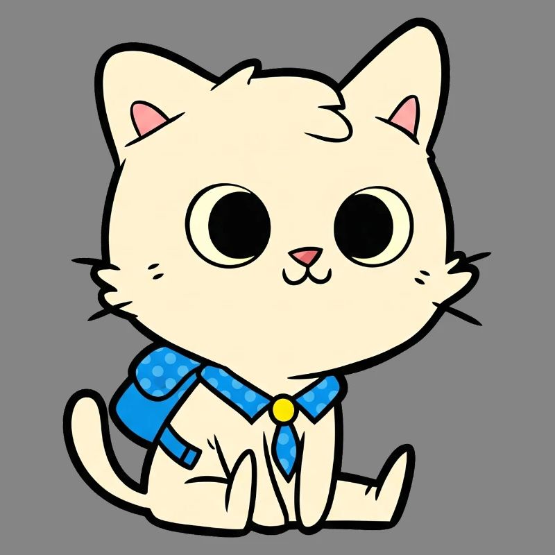 Conception de dessin animé de chat d’école mignon