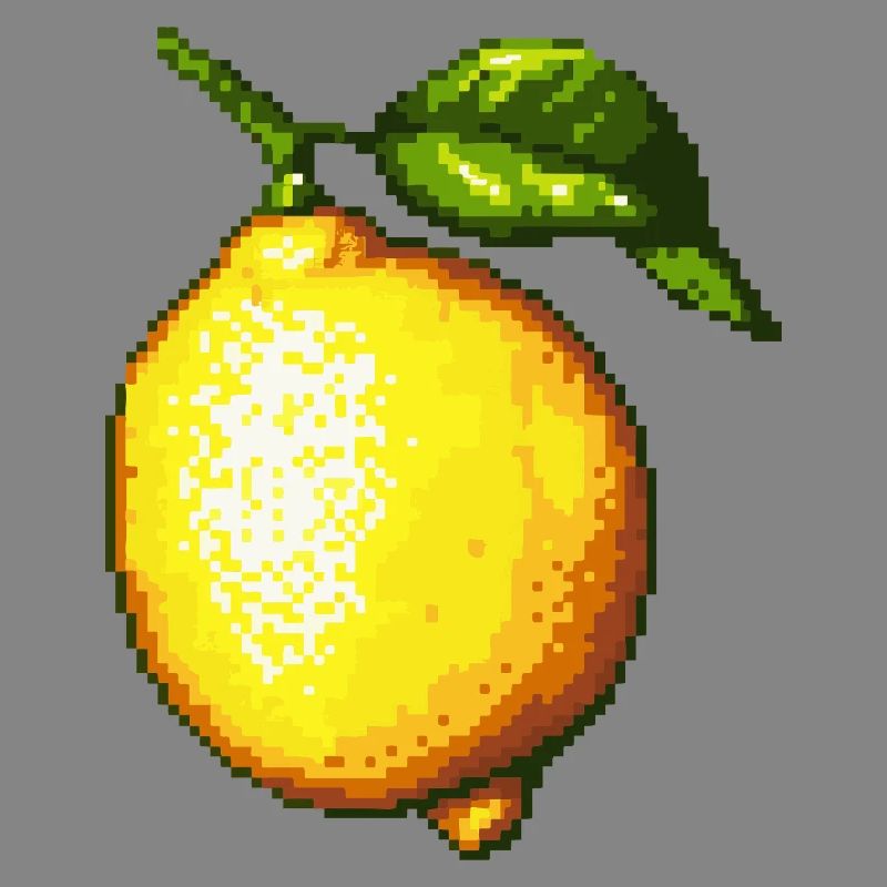 Pixel Lemons Retro Fruit Art
