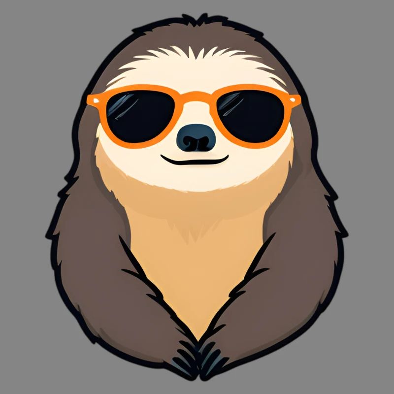 Sloth mit Sonnenbrille Retro Vibe