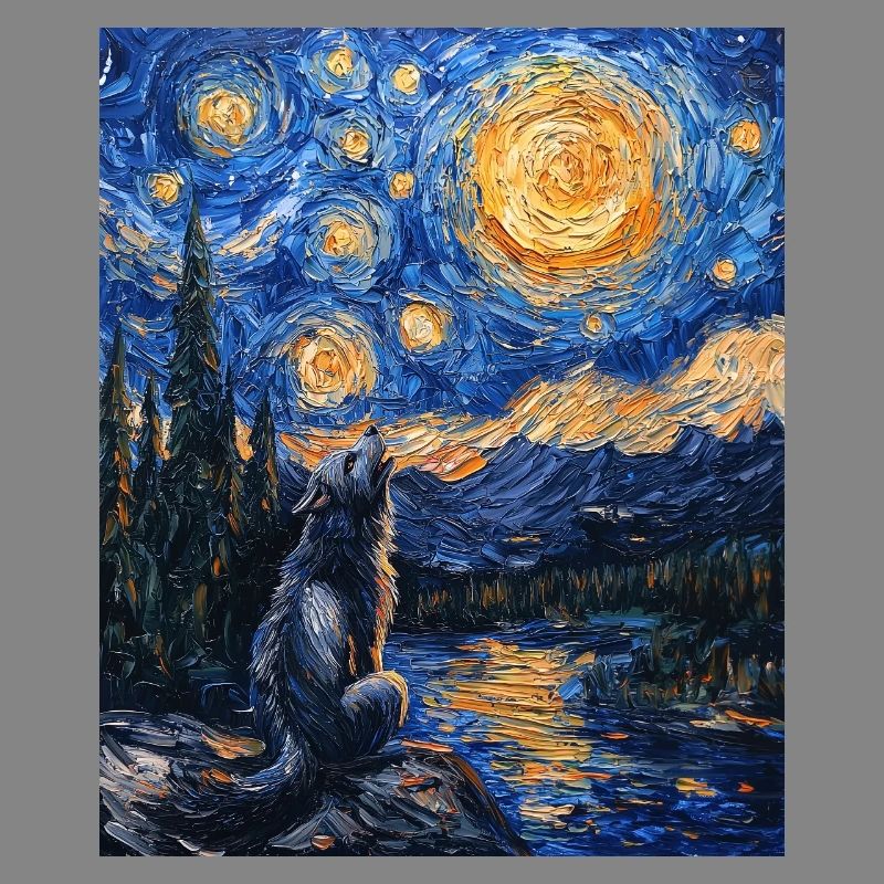 Wolf Van Gogh Style
