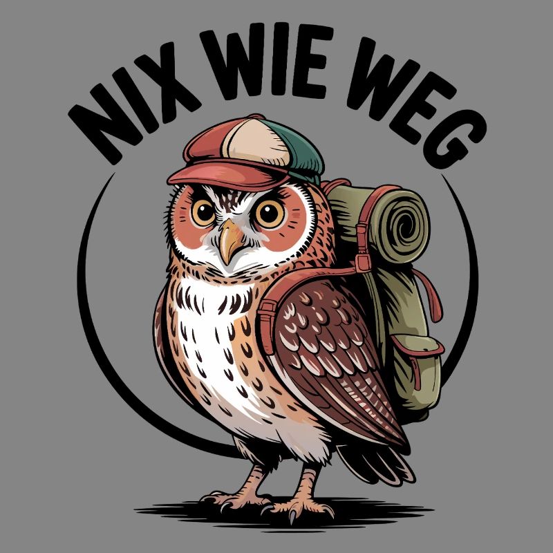 Hiking owl with backpack