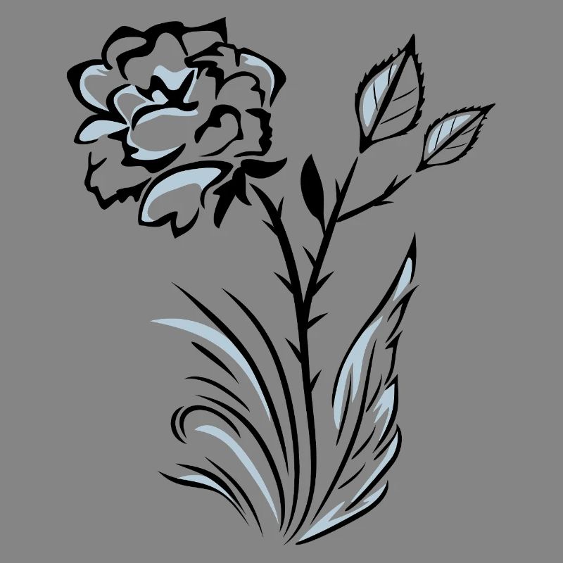 Stylized outlined rose