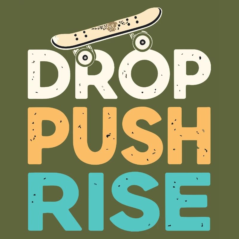 Drop Push Rise Skateboard Rétro