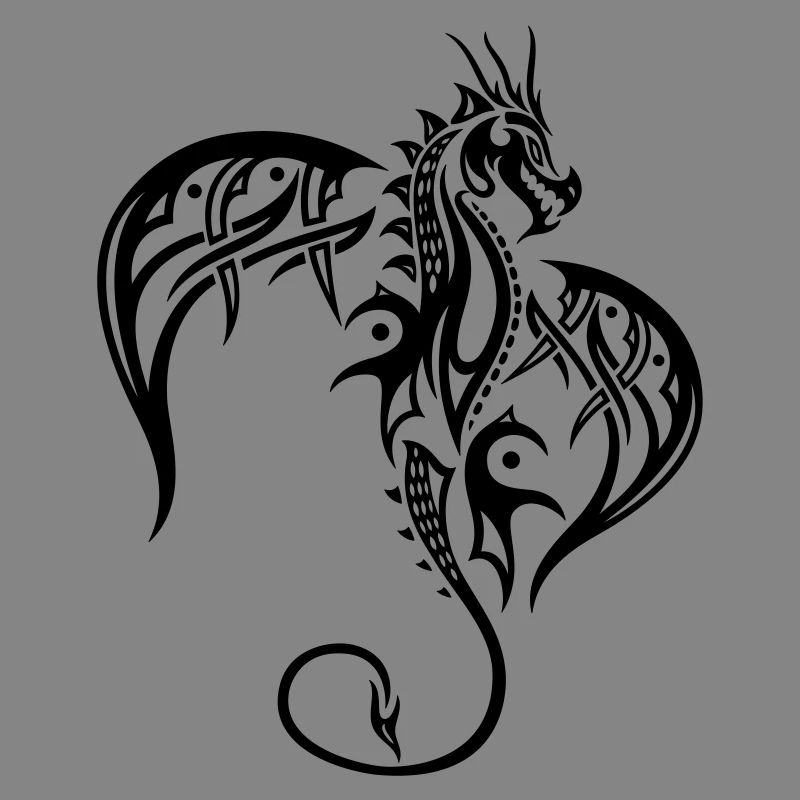 Tattoo dragon with wings