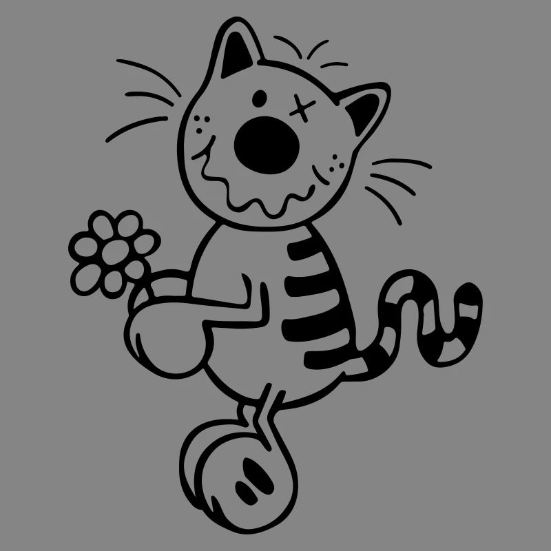 Chat avec la fleur