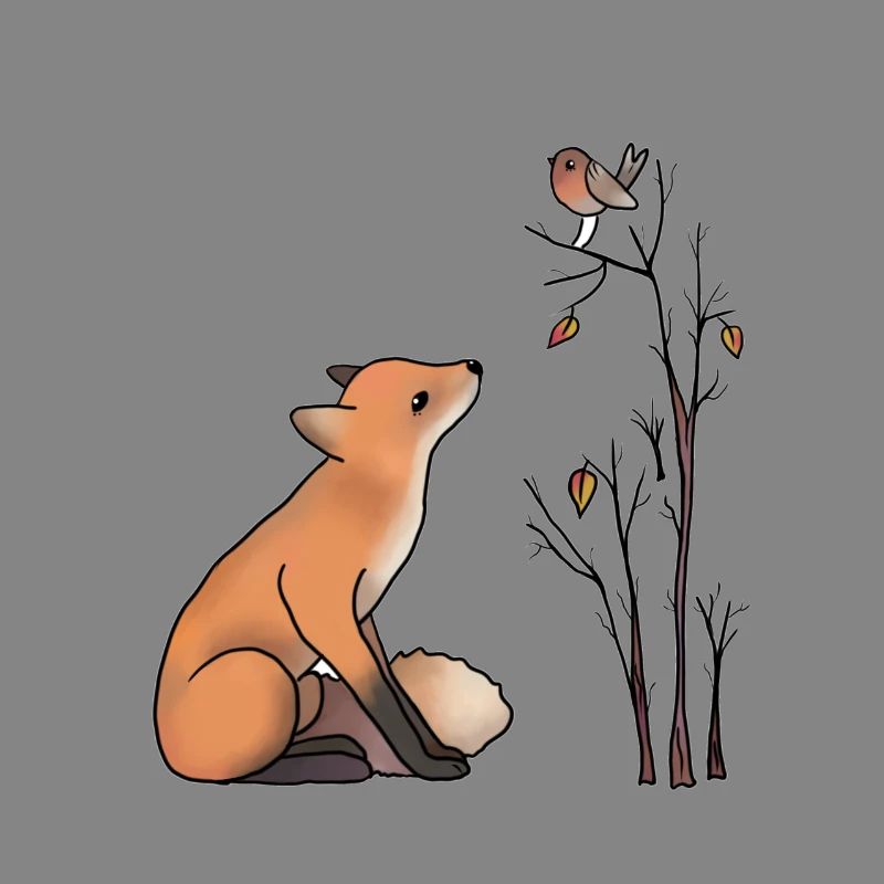 Fuchs und Rotkehlchen