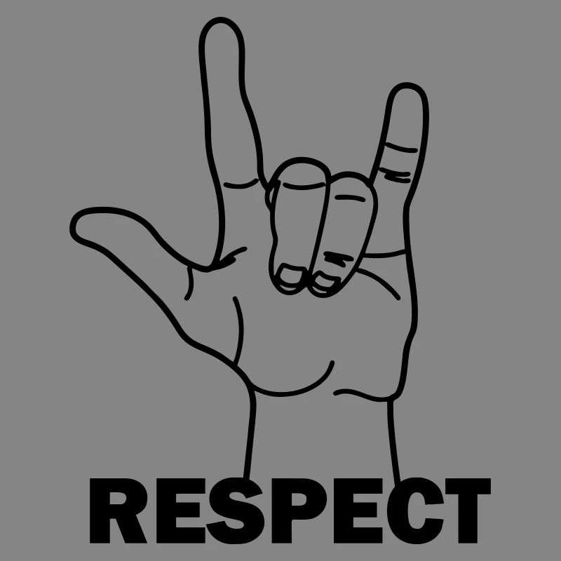 Hand gesture respect with text RESPECT