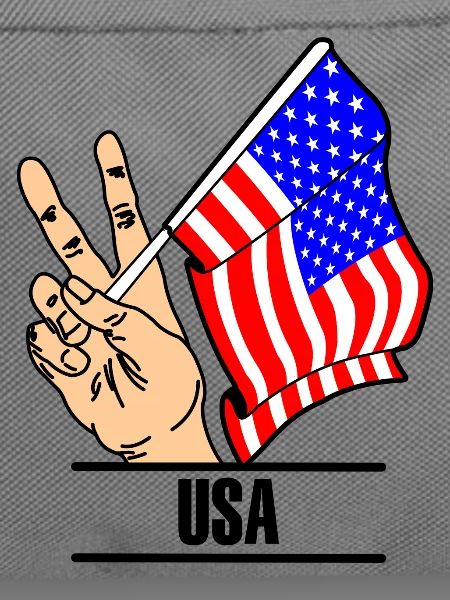 Flag USA peace sign text USA