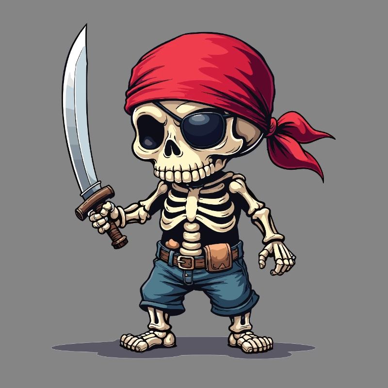 Squelette de pirate avec épée