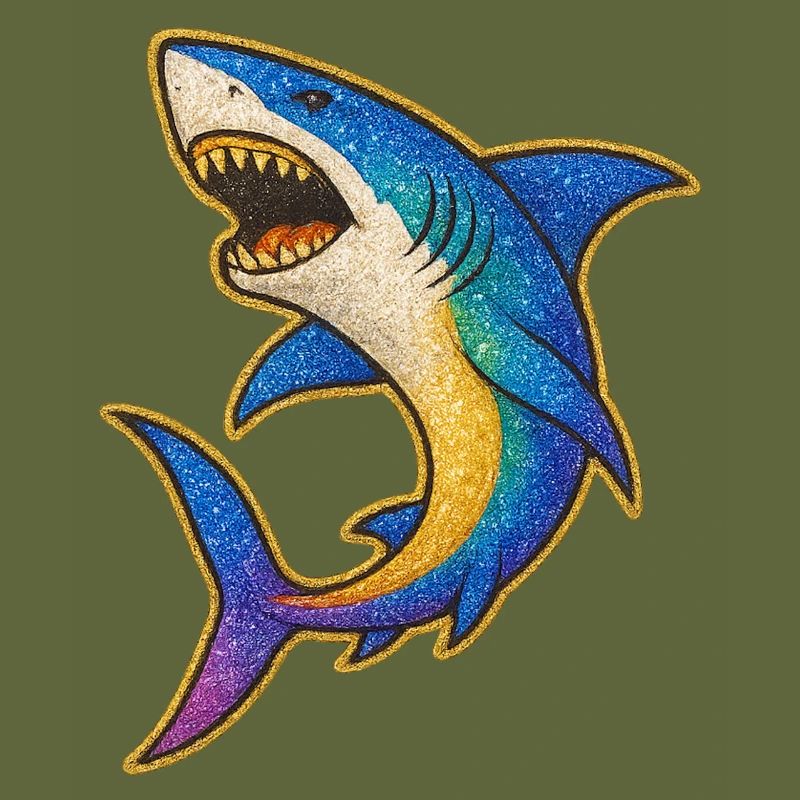 Hai | Rainbow Shark Patch Art