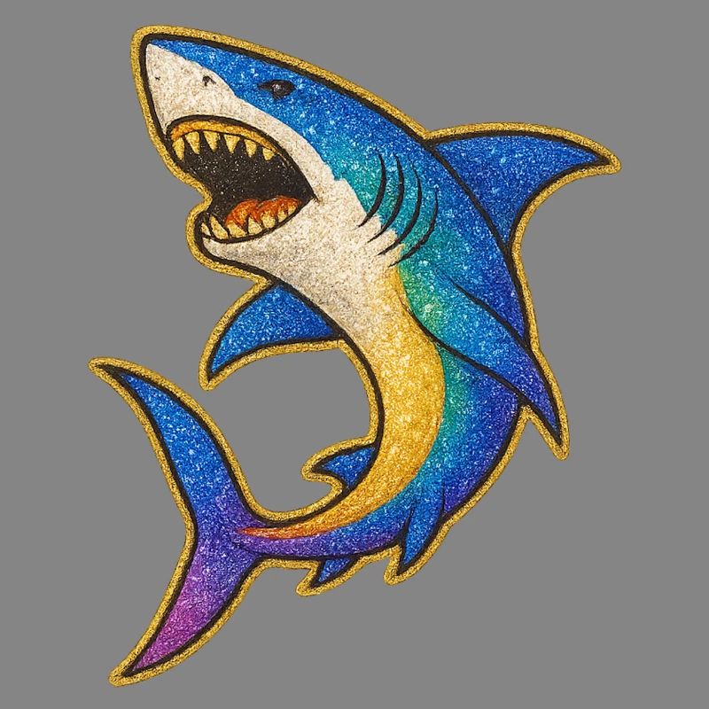 Shark | Rainbow Shark Patch Art