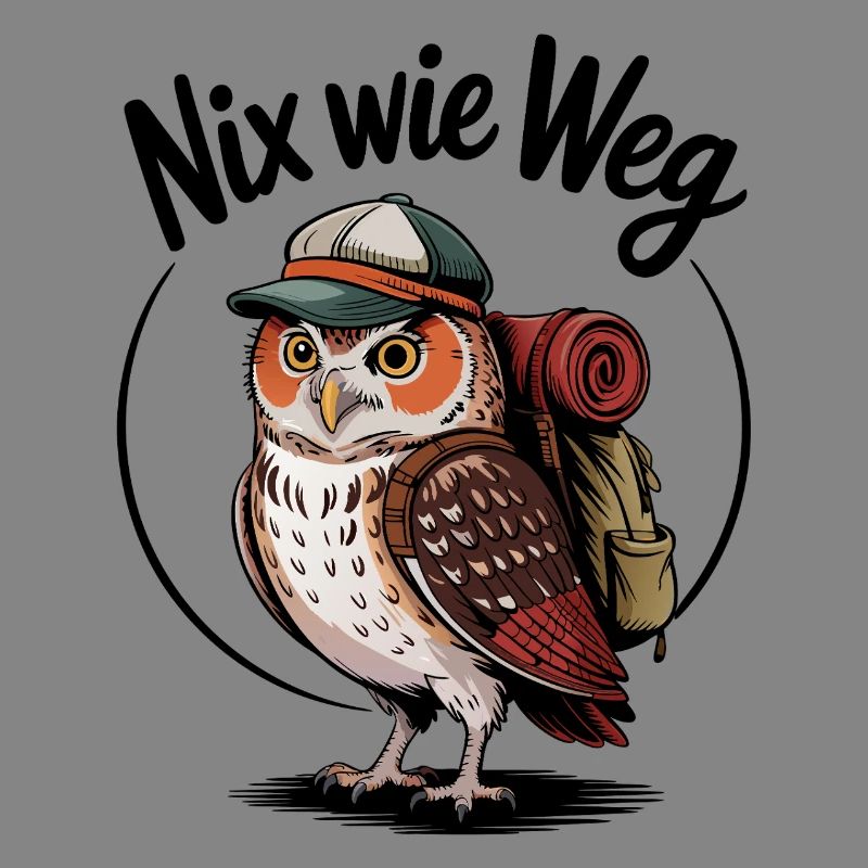 Waldwanderer Eule mit Rucksack