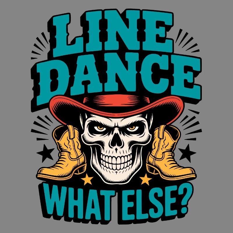 Line Dance Schädel mit Stiefeln